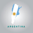 Argentina country map with flag