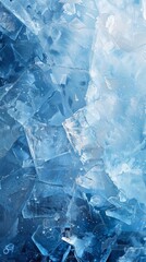 Wall Mural - Charming blue ice sculpture on a clean white backdrop. Serene and captivating frozen creation.