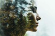 © Lucija - Double exposure portrait of woman with forest landscape, surreal and dreamy photo manipulation
