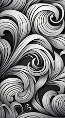 Wall Mural - Monochrome Swirl Pattern Background

