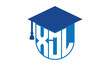 XDL initial letter academic logo design vector template. school college logo, university logo, graduation cap logo, institute logo, educational logo, library logo, teaching logo, book shop, varsity