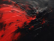 Contemporary artistry comes alive in an oil painting with red-black hues.