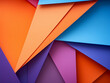 Background showcases geometrically arranged papers with varied tones.