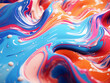 3D rendering showcases digital art with liquid marble pattern on colorful abstract background.