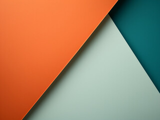 Blank paper template features geometric lines in orange and petrol.