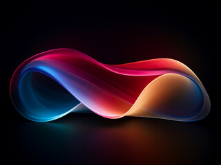 Wall Mural - Black background hosts abstract light with a gradient of colors.