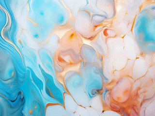 Wall Mural - Dreamy design imitates textured marble in fluid art.