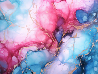 Wall Mural - Abstract fluid art resembles luxurious marble in alcohol ink.