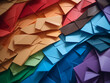 Cardboard creates multicolor background with varied hues.