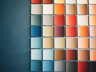 Wall Mural - Colorful paint sample swatch creates an abstract backdrop.