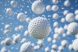 Fototapeta Dmuchawce - Golf balls flying through the air