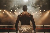 Fototapeta  - A boxer standing tall in the ring, ready to face their opponent
