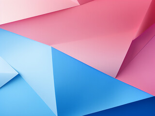 Wall Mural - Modern aesthetics: Abstract geometric design on pink and blue background.
