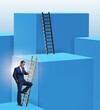 © Elnur - Businessman climbing career ladder in business concept