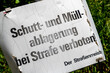 Sign Against Illegal Dumping and Littering in Austria