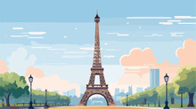 Elegant Travel Poster Of Paris France Europe. Conce