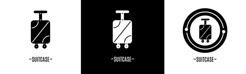 Canvas Print - Suitcase logo set. Collection of black and white logos. Stock vector.