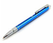Blue pen isolated on white background, clipping path included, close up