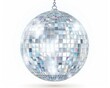 Disco ball isolated on white background.