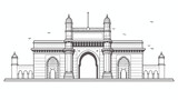 Fototapeta Londyn - Gateway of India - Mumbai India Lineal Icon. Landma