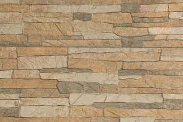 Wall Mural - Horizontal Wall Texture Stone Brown Sand Color Tile Abstract Pattern Background