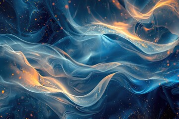 Fototapete - Colorful smoky motion abstract digital background artwork, Abstract digital artwork featuring smoky motion effects.