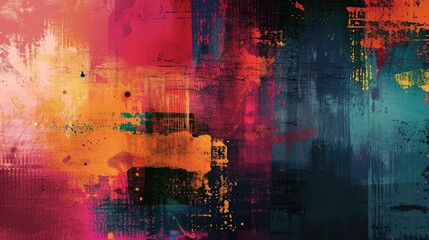 Leinwandbilder - Abstract painting background with a mix of colors and textures, Artistic background featuring a blend of colors and textures in abstract painting style.