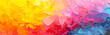 © Vita - Abstract summer sky acrylic paint brushstrokes texture. Pink, yellow, blue, purple colourful banner panorama , splash of color. Creative copy space for text header.