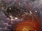 Fototapeta  - Amazing painting of sundown and abstract textured background