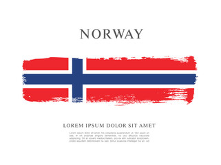 Wall Mural - Norway flag made in brush stroke background