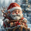 Capture the charm of a Chibistyle Santa Claus in a D full body shot complete with realistic details, Generated by AI