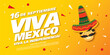 Mexican vector banner layout design. Mexican translation of the inscription: 16 th of September. Happy Independence day!