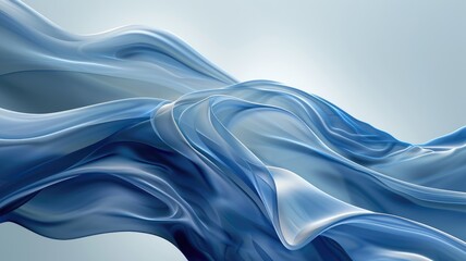 The abstract picture of the two colours of blue and silver colours that has been created form of the waving shiny smooth satin fabric that curved and bend around this beauty abstract picture. AIGX01.