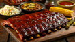 Mouthwatering Kansas City Style BBQ with Classic Sides on Rustic Table