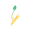 thunderbolt leaf or eco power energy icon vector concept design template