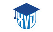 XVD initial letter academic logo design vector template. school college logo, university logo, graduation cap logo, institute logo, educational logo, library logo, teaching logo, book shop, varsity