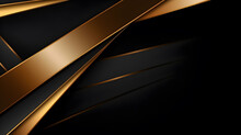 Black Luxury Background With Golden Line Elements And Light Ray Effect Decoration And Bokeh.