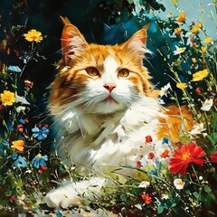 Wall Mural - Portrait of a beautiful cute young cat.