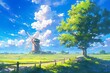 Beautiful landscape anime scenery anime style.