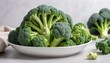 Fresh and Raw Broccoli on White Dish