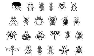 Insect icon set illustration PNG transparent