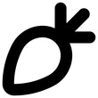 carrot icon, simple vector design