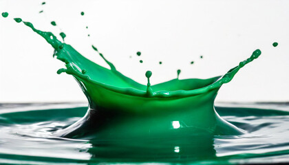 Wall Mural - Isolated shot of green paint splash on white background