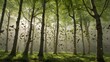 An orchestra of birdsong fills the air, celebrating the arrival of spring amidst the awakening forest canopy Generative AI