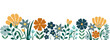 Floral border vector, colorful spring flowers garden frame design