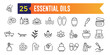 © Rubbble - Essential oils icons set. Set of oils vector icons for web design isolated icon collection. Outline icon collection. Editable stroke.