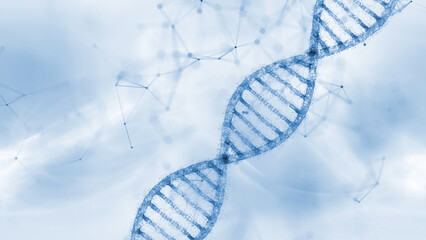 Wall Mural - abstract modern bright blu dna chain illustration.