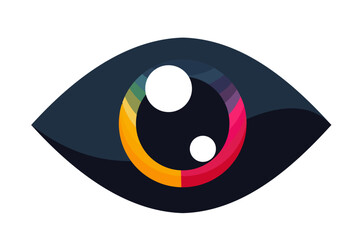 Sticker - eye icon eye symbol eye logo flat colorful vector