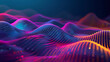 Abstract background with technology and waves in neon color