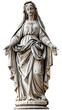 The Virgin Mary as a statue, isolated on a transparent background